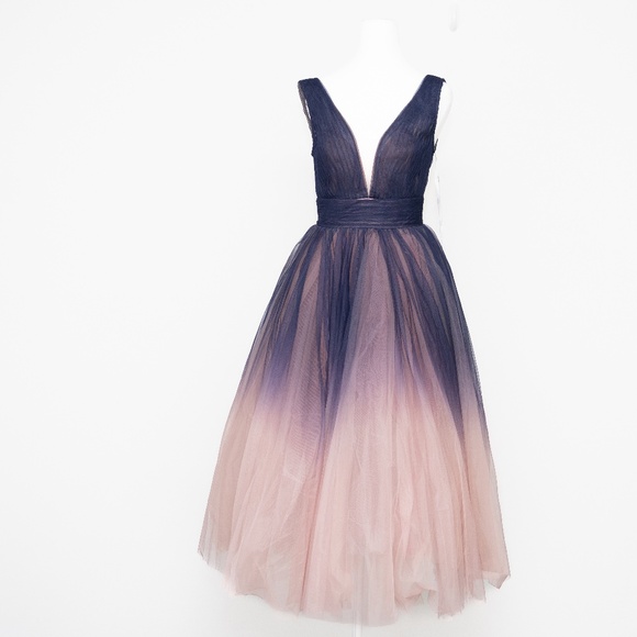 Mac Duggal - Ombre  Tulle A-Line Midi Dress 20403 - Picture 2 of 14